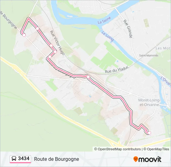3434 Bus Line Map