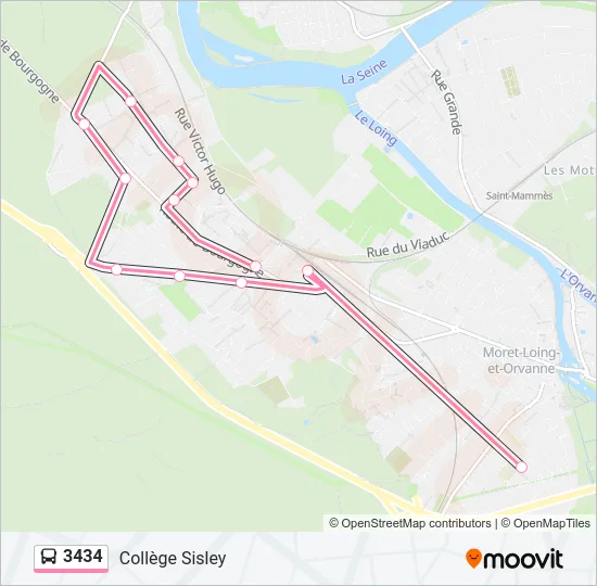 3434 Bus Line Map
