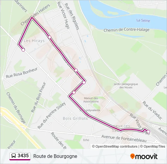 Plan de la ligne 3435 de bus