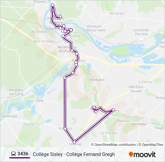 3436 Bus Line Map