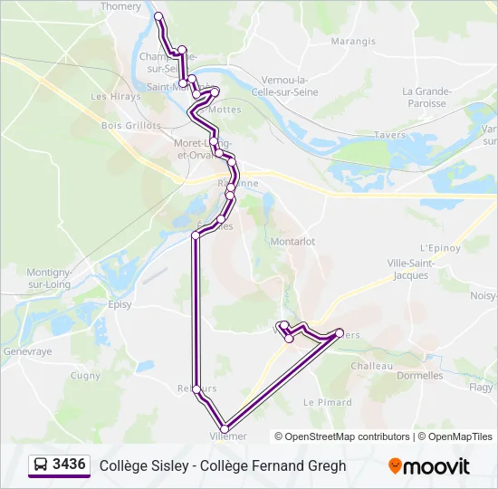 3436 Bus Line Map