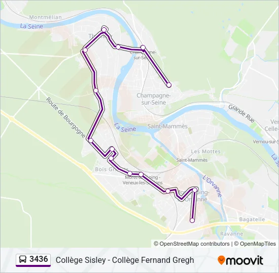 3436 Bus Line Map