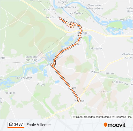 3437 bus Line Map