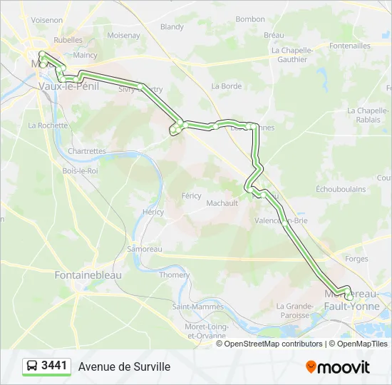 3441 Bus Line Map