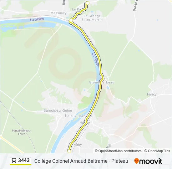 3443 Bus Line Map