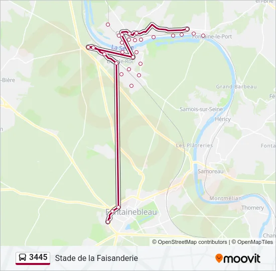 3445 Bus Line Map