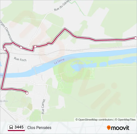 3445 Bus Line Map