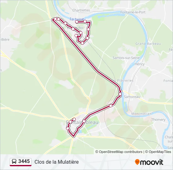3445 Bus Line Map