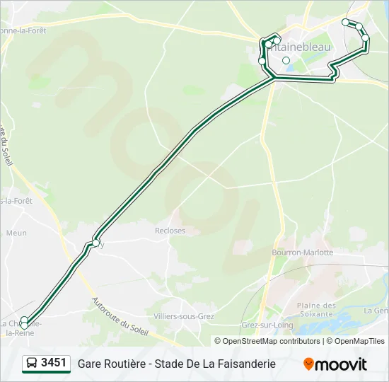 3451 Bus Line Map