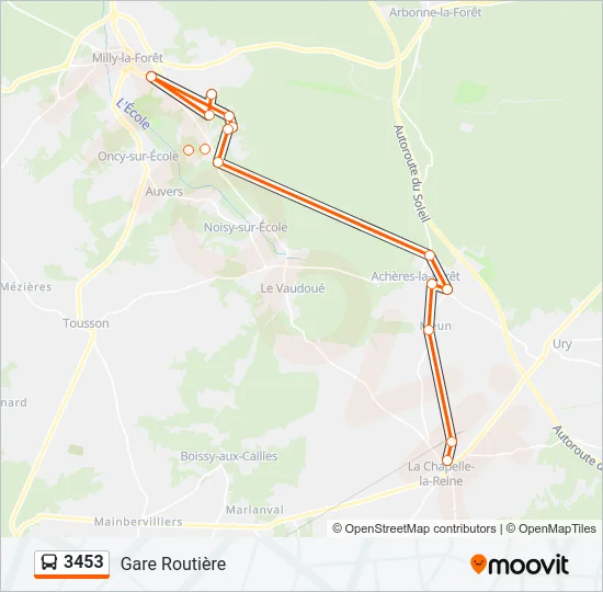 3453 Bus Line Map
