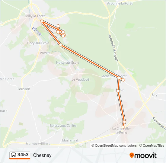 3453 Bus Line Map