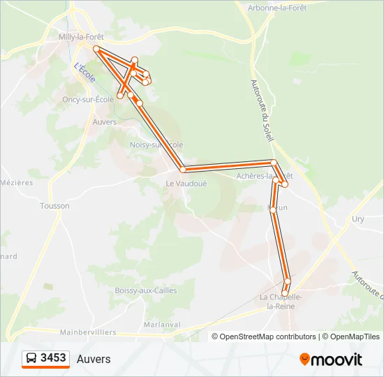 3453 Bus Line Map
