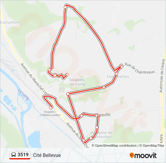 3519 Bus Line Map