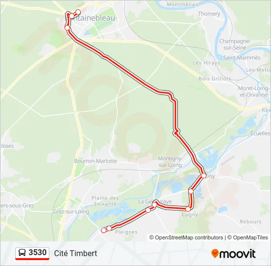 3530 Bus Line Map