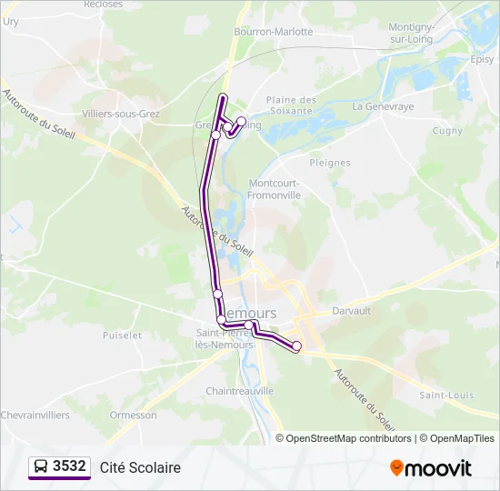 3532 Bus Line Map