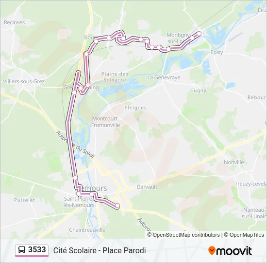 3533 Bus Line Map