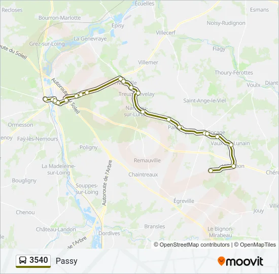 3540 Bus Line Map