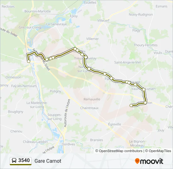 3540 Bus Line Map
