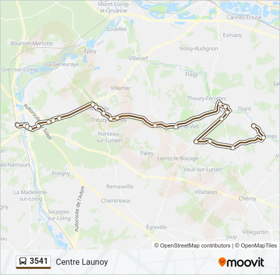 3541 Bus Line Map