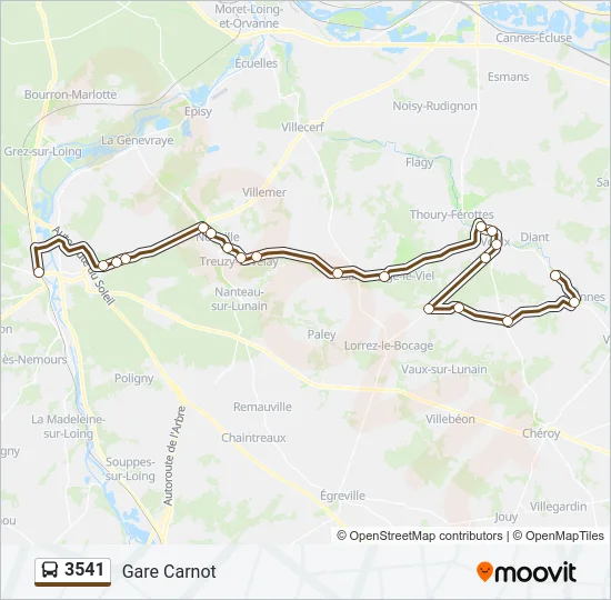 3541 Bus Line Map