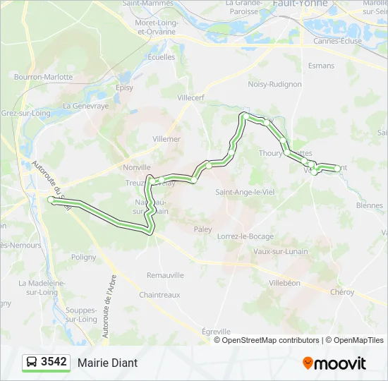 3542 Bus Line Map
