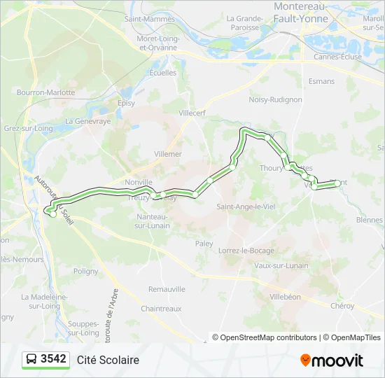 3542 Bus Line Map