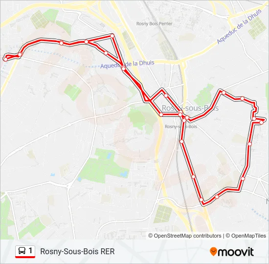 1 Bus Line Map