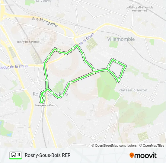 3 Bus Line Map