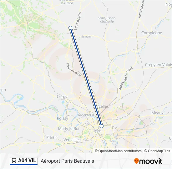 Plan de la ligne A04 VIL de bus
