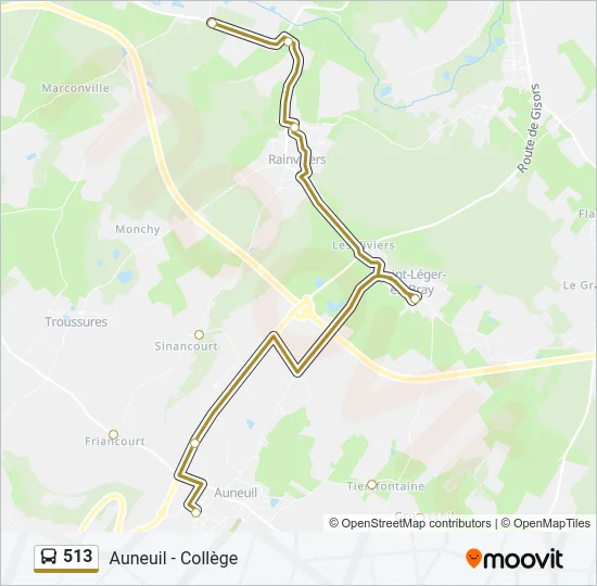 Plan de la ligne 513 de 