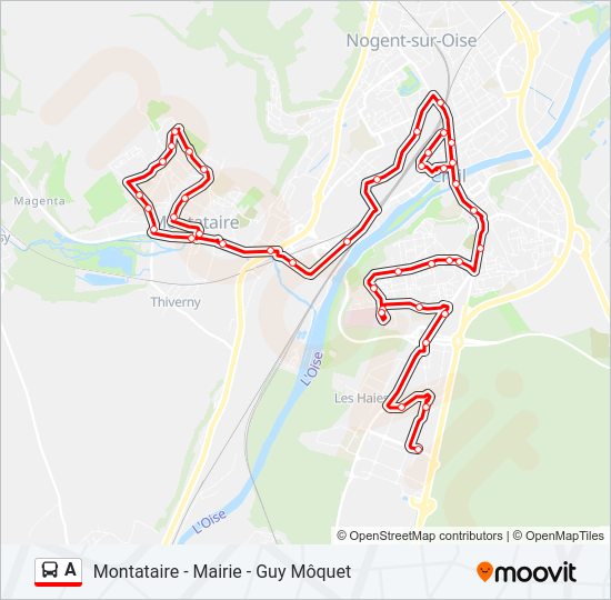 A Route Schedules Stops Maps Montataire Mairie Guy M Quet