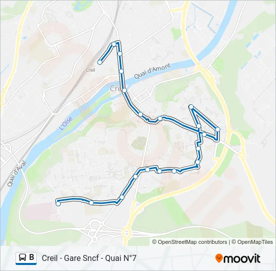 B Bus Line Map