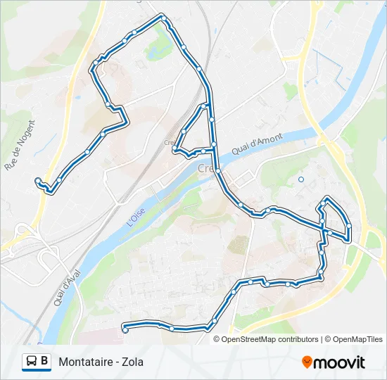 B Bus Line Map