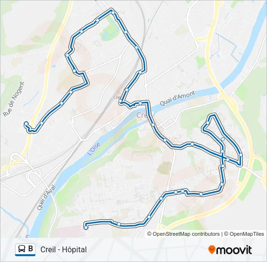 B Bus Line Map