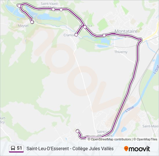 S1 Bus Line Map