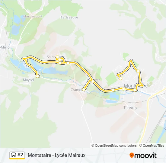 S2 Bus Line Map