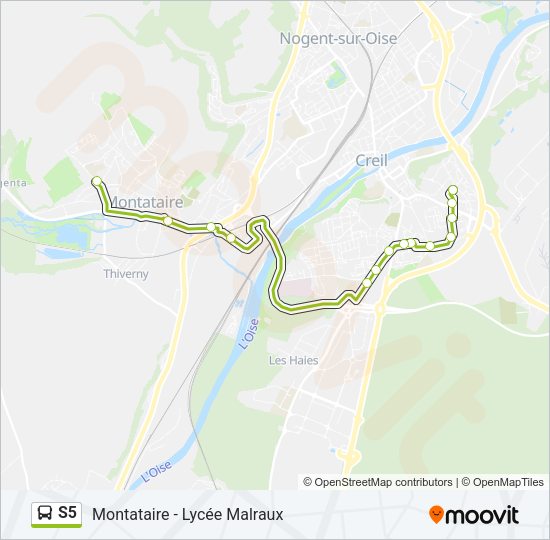 s5 Route: Schedules, Stops & Maps - Montataire - Lycée Malraux (Updated)