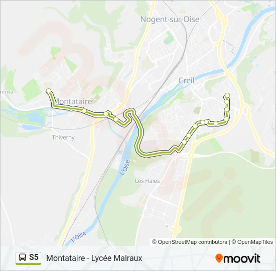S5 Bus Line Map