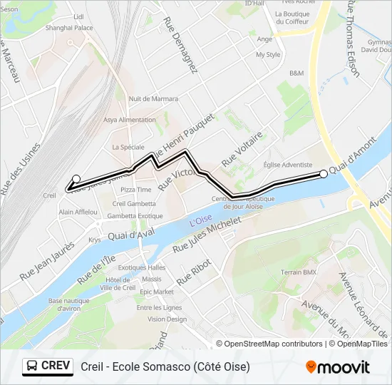 CREV Bus Line Map