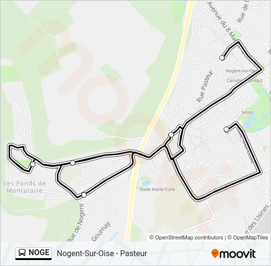 NOGE Bus Line Map