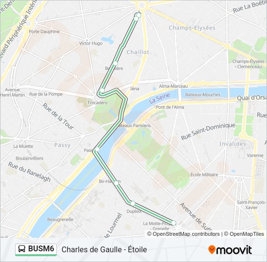 BUSM6 Bus Line Map