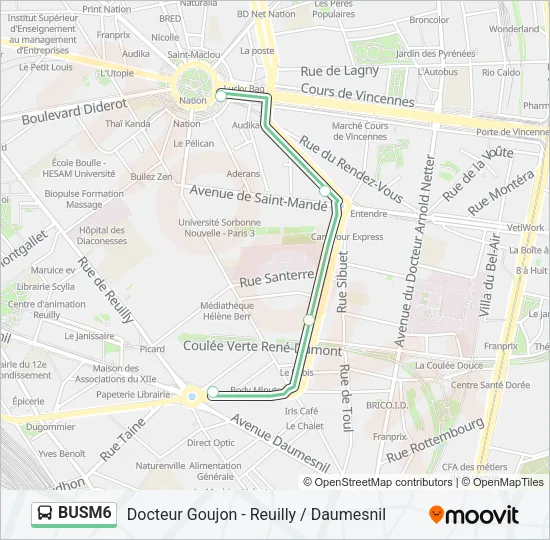 BUSM6 Bus Line Map