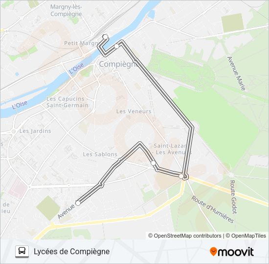 SCO LYC B Bus Line Map