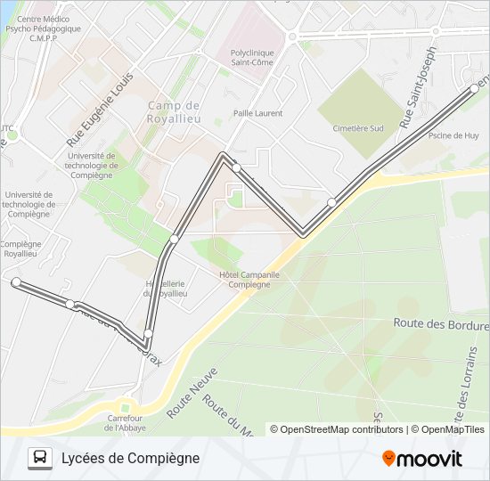 SCO LYC B Bus Line Map