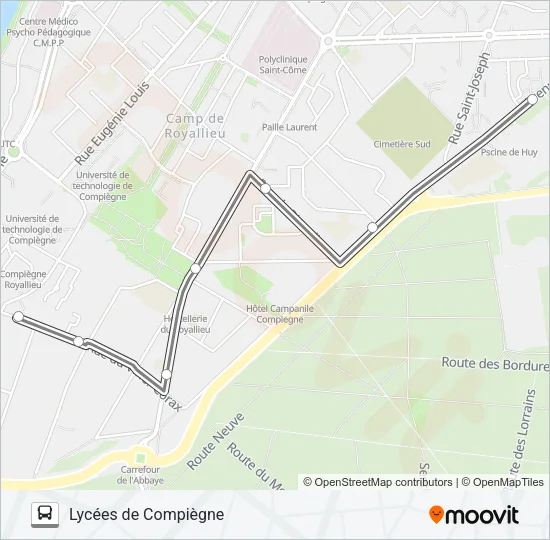 SCO LYC B Bus Line Map