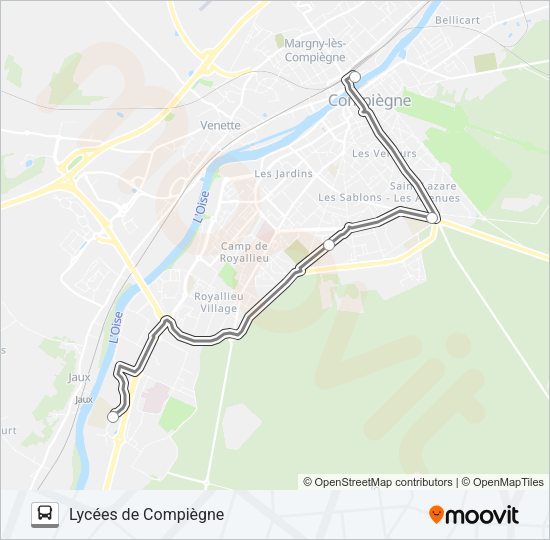 SCO LYC B Bus Line Map