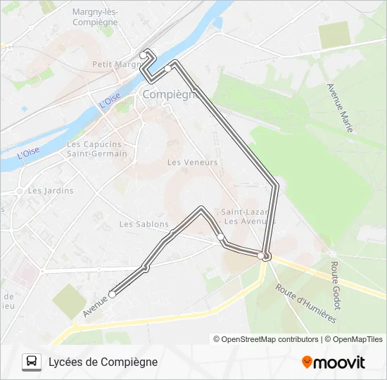 SCO LYC B Bus Line Map