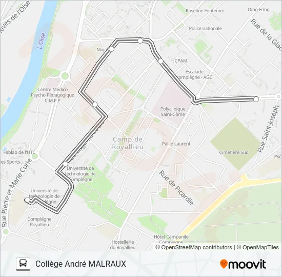 SCO MAL B Bus Line Map