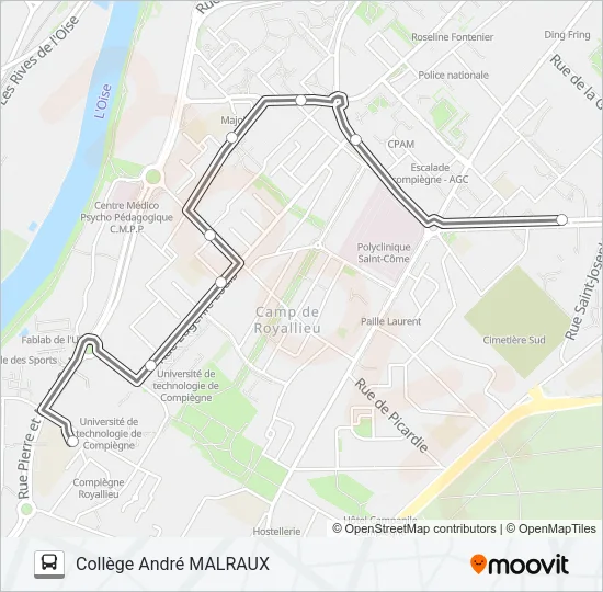SCO MAL B Bus Line Map