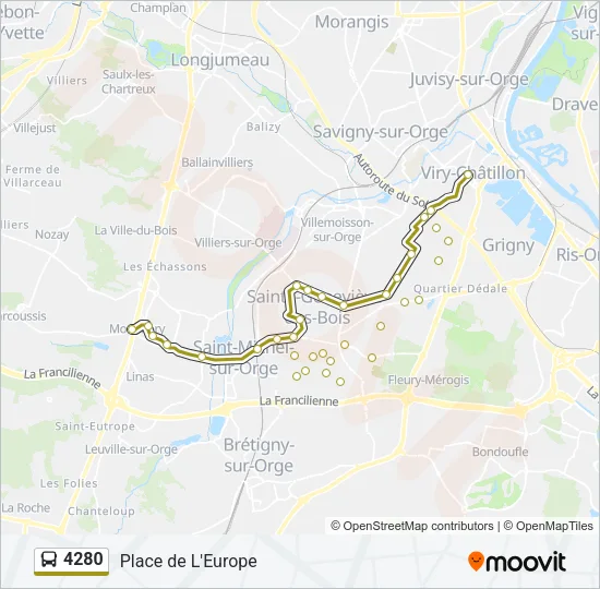 4280 Bus Line Map